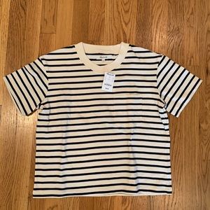 NWT Madewell cream/navy striped t-shirt Sz.XXS